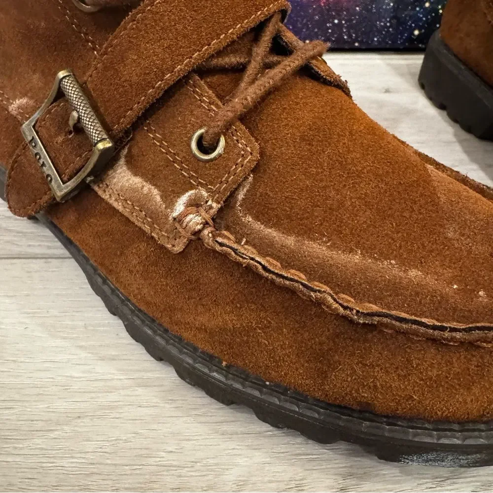 POLO Ralph Lauren Boots RANGER HI Combat Youth Sz 7 Brown Leather Moc Toe /40 EU